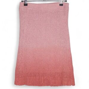Free People Fade Away Knit Skirt Womens Size XS Alpaca Blend Pink Ombre Casual